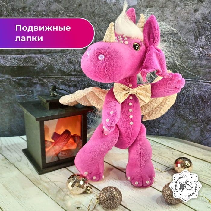 Дракон, в подарок на Новый год, ручная работа, приносит удачу, уникальный, 2024 год, 35 см - предметы ручной работы, дополнительное фото 2